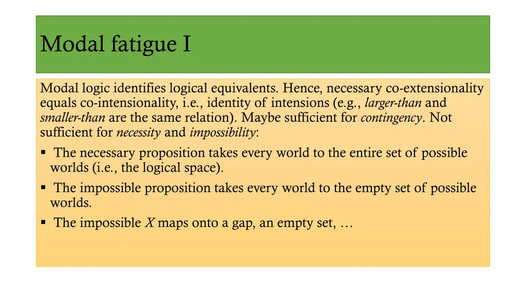 modal fatigue i