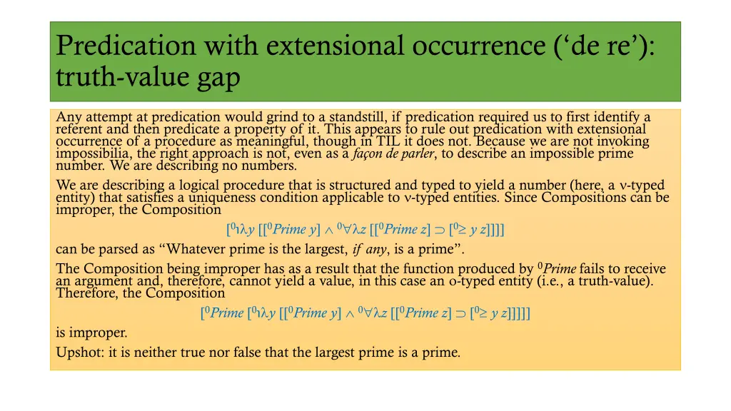 predication with extensional occurrence