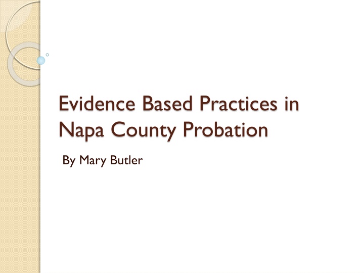 evidence based practices in napa county probation