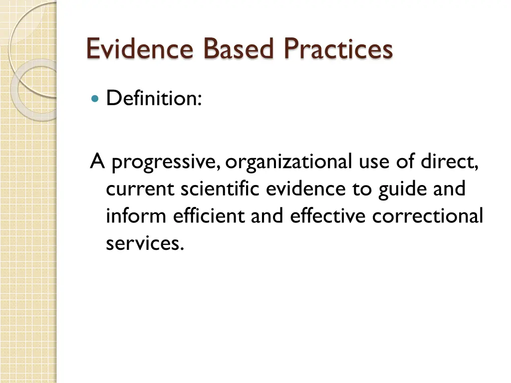 evidence based practices