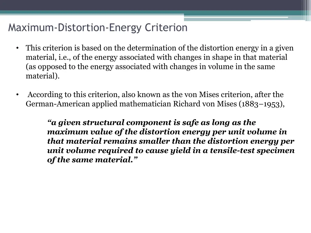 maximum distortion energy criterion
