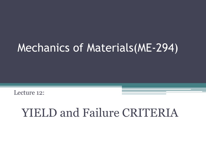 mechanics of materials me 294