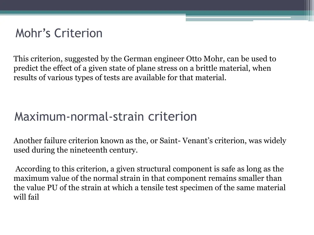 mohr s criterion