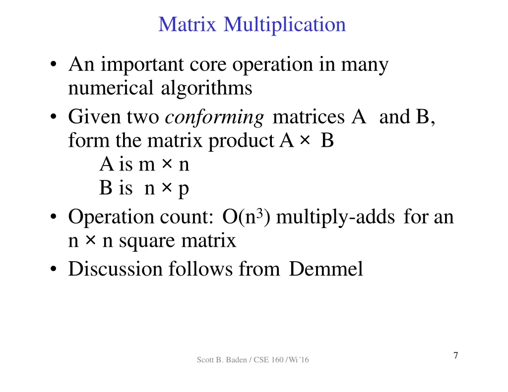 matrix multiplication