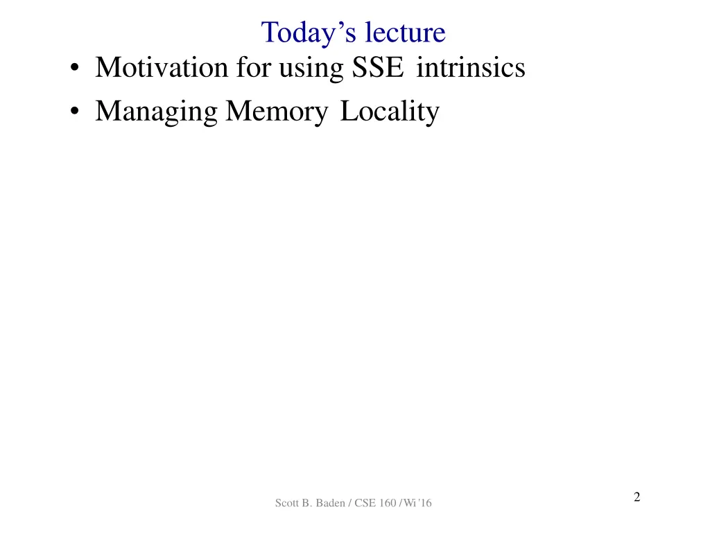 today s lecture