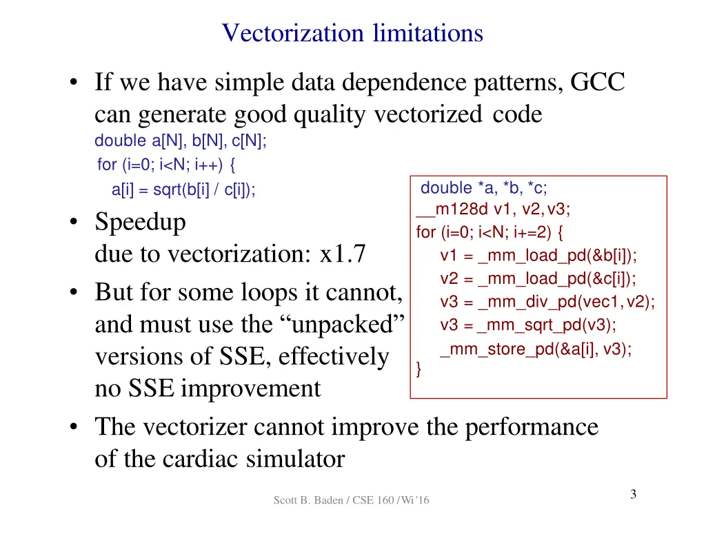 vectorization limitations