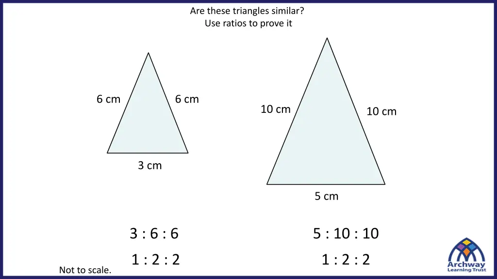 are these triangles similar use ratios to prove it