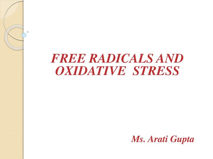 free radicals and oxidative stress