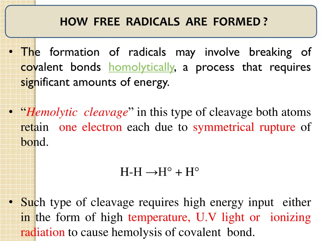 how free radicals are formed 1