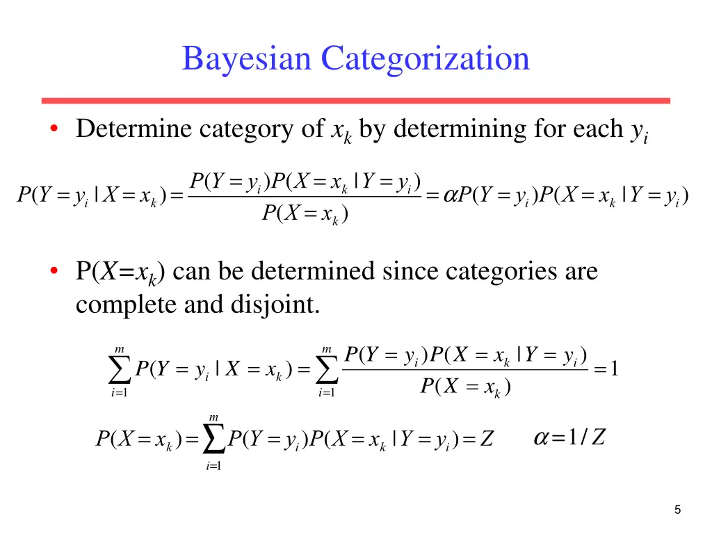 bayesian categorization