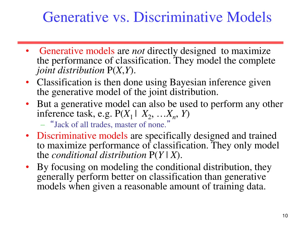 generative vs discriminative models