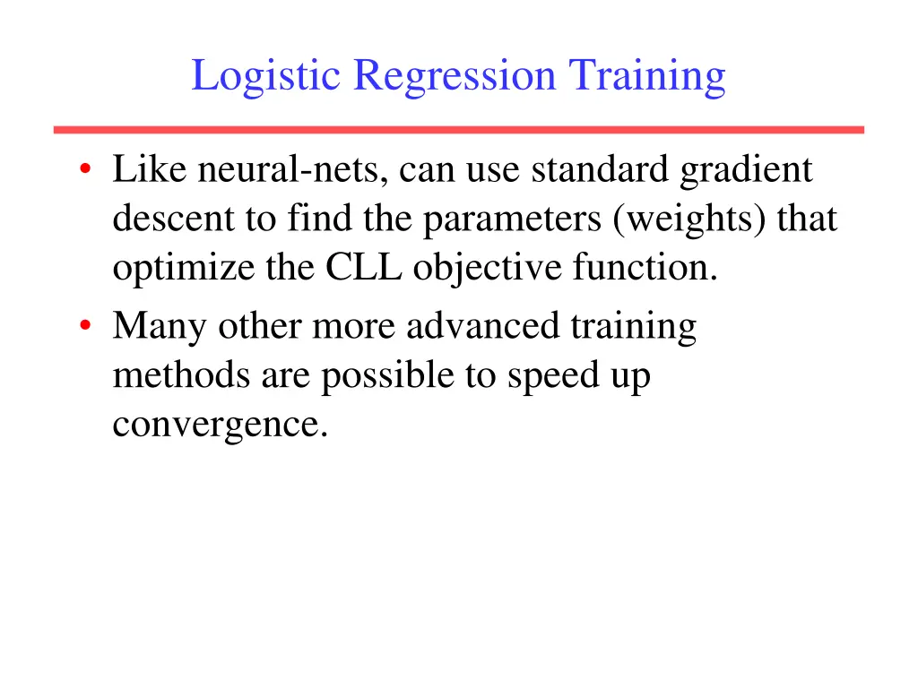 logistic regression training 1