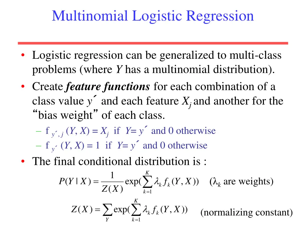 multinomial logistic regression
