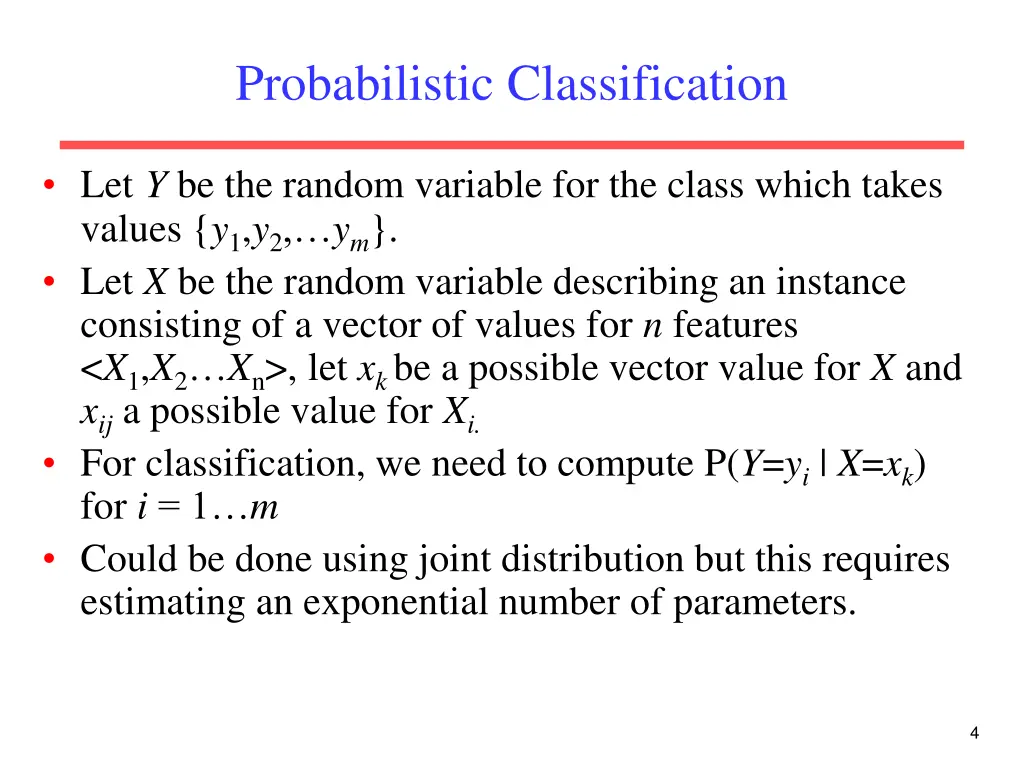 probabilistic classification