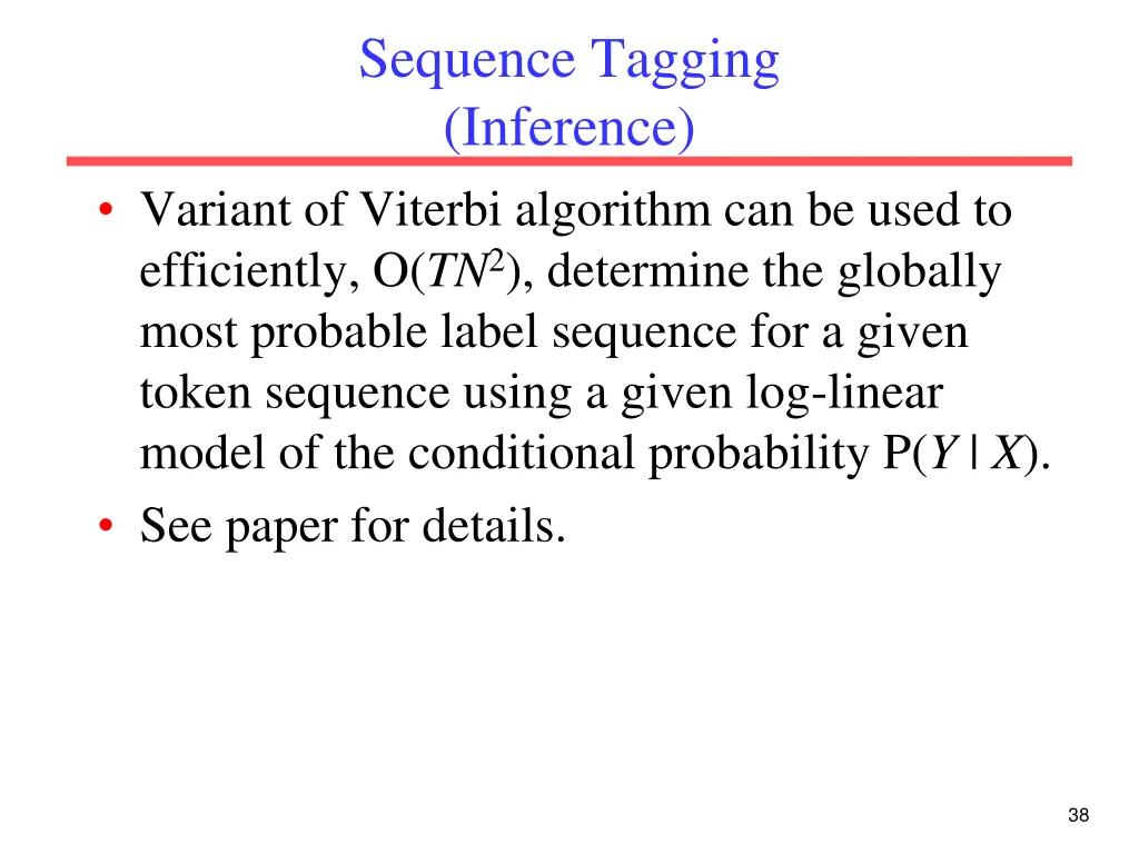 sequence tagging inference