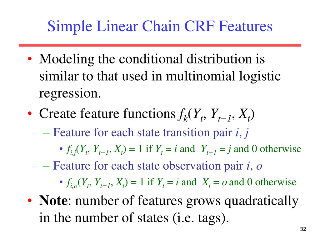 simple linear chain crf features