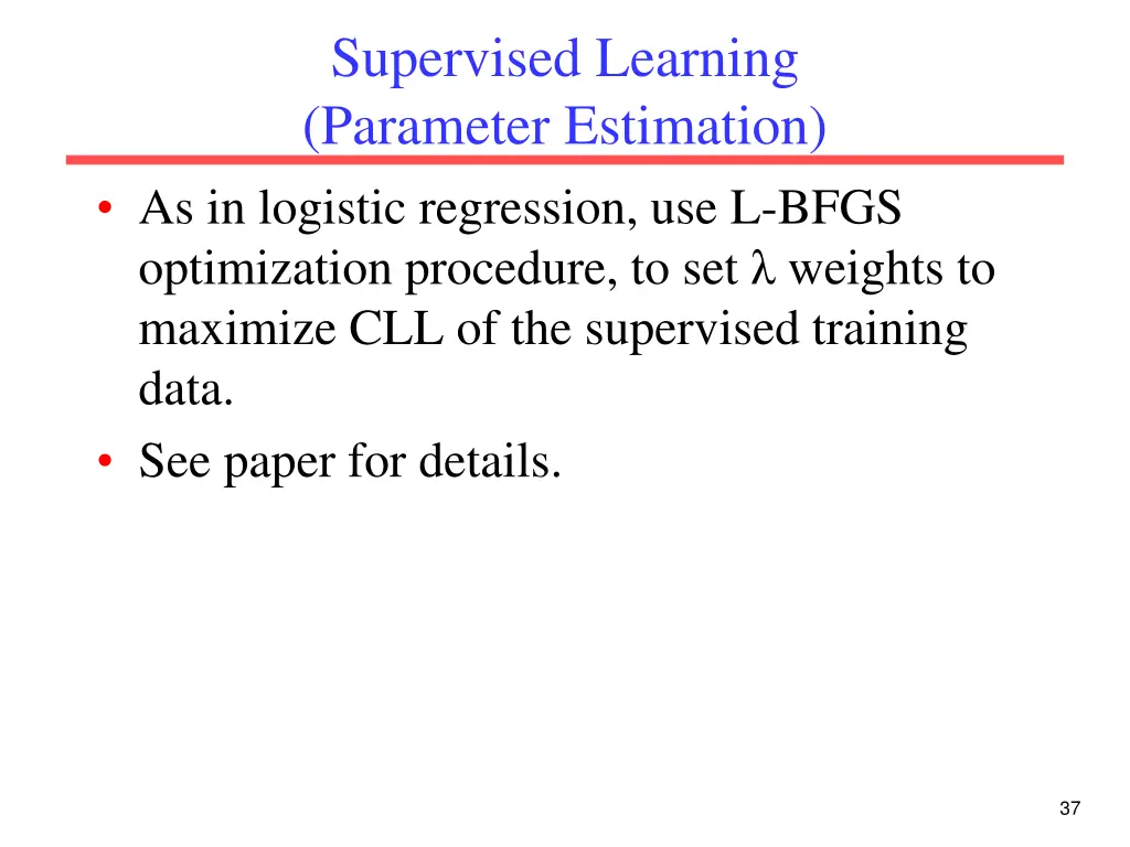 supervised learning parameter estimation