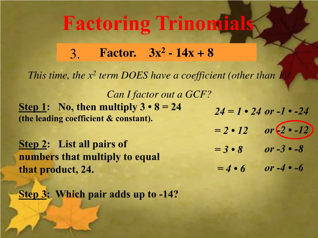 factoring trinomials 4
