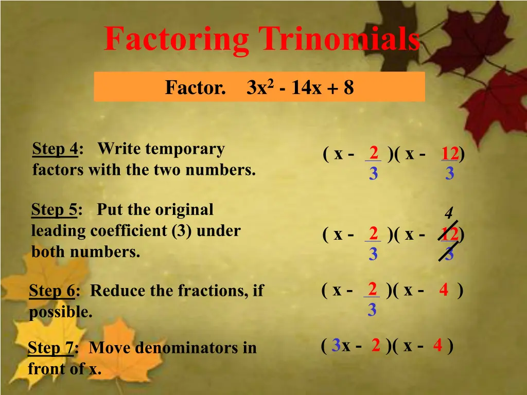 factoring trinomials 5