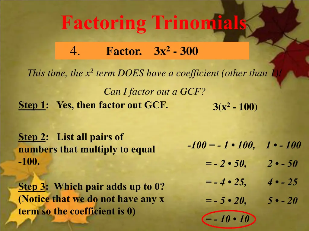 factoring trinomials 7