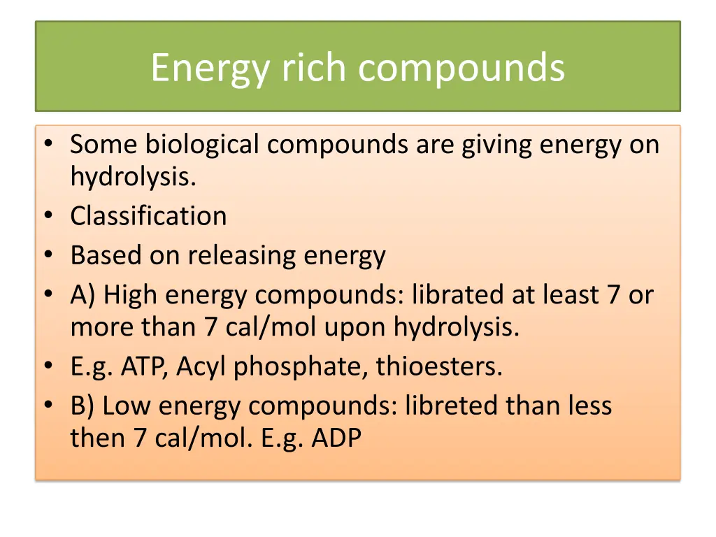 energy rich compounds
