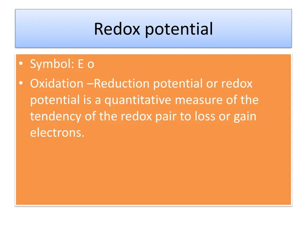 redox potential