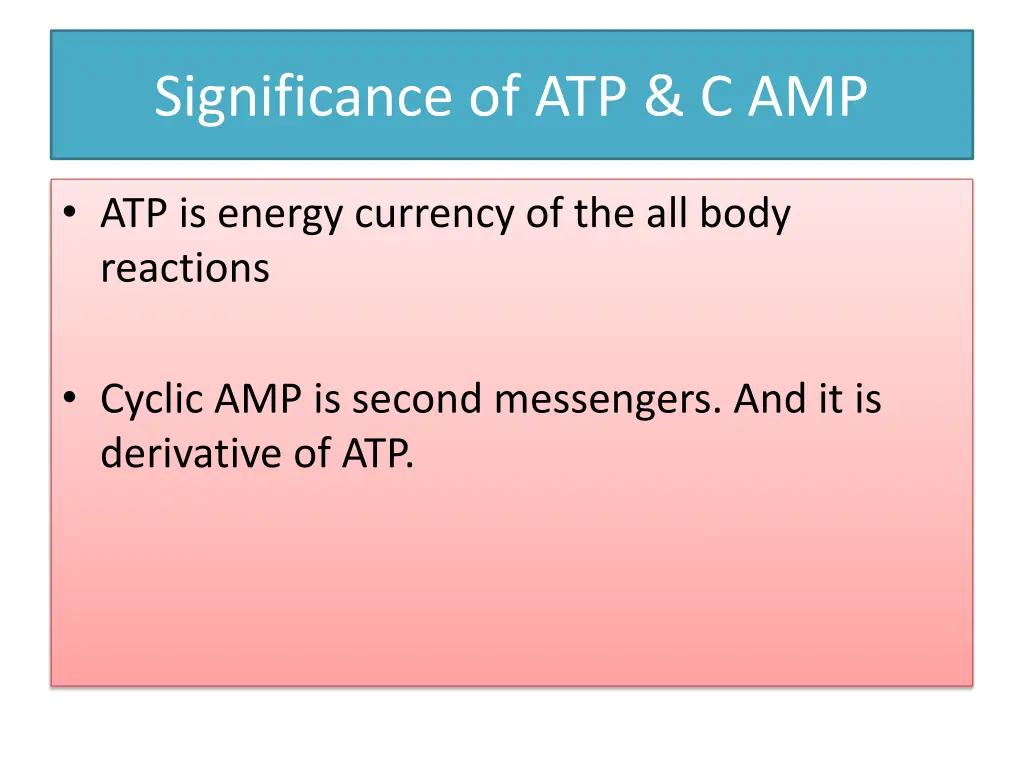significance of atp c amp