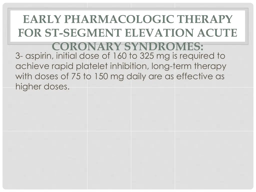 early pharmacologic therapy for st segment 1
