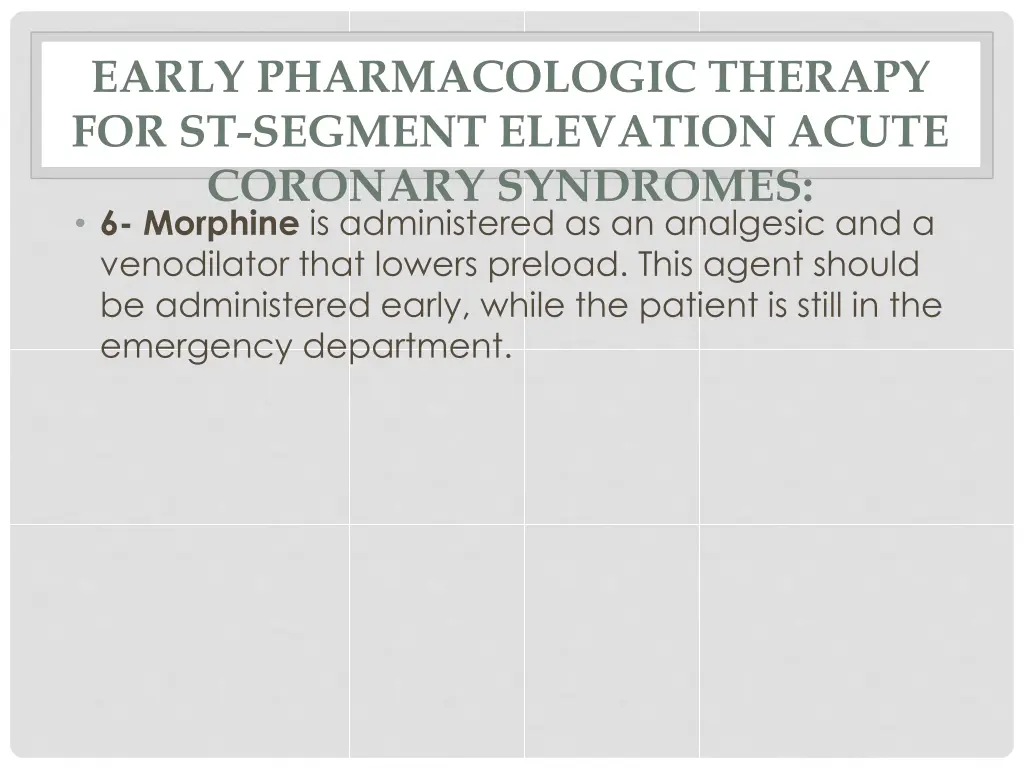 early pharmacologic therapy for st segment 3