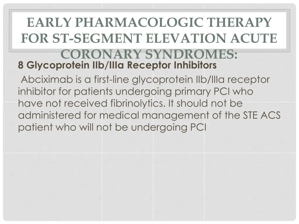 early pharmacologic therapy for st segment 5