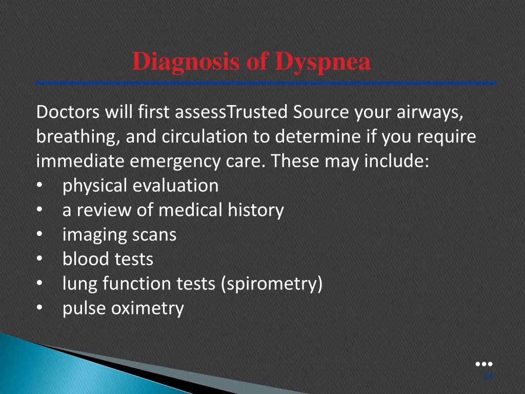 diagnosis of dyspnea