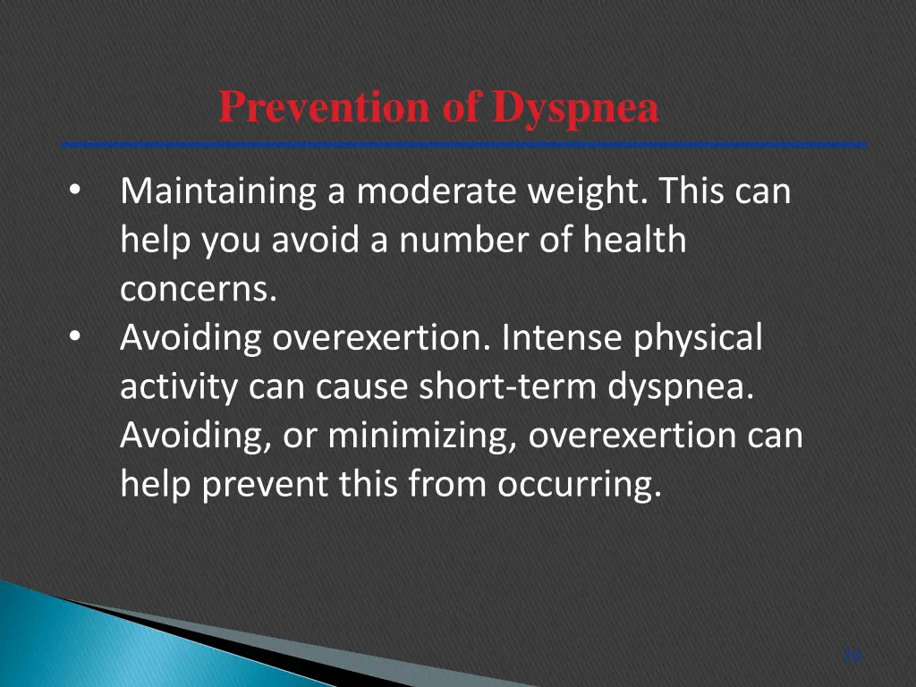 prevention of dyspnea 1