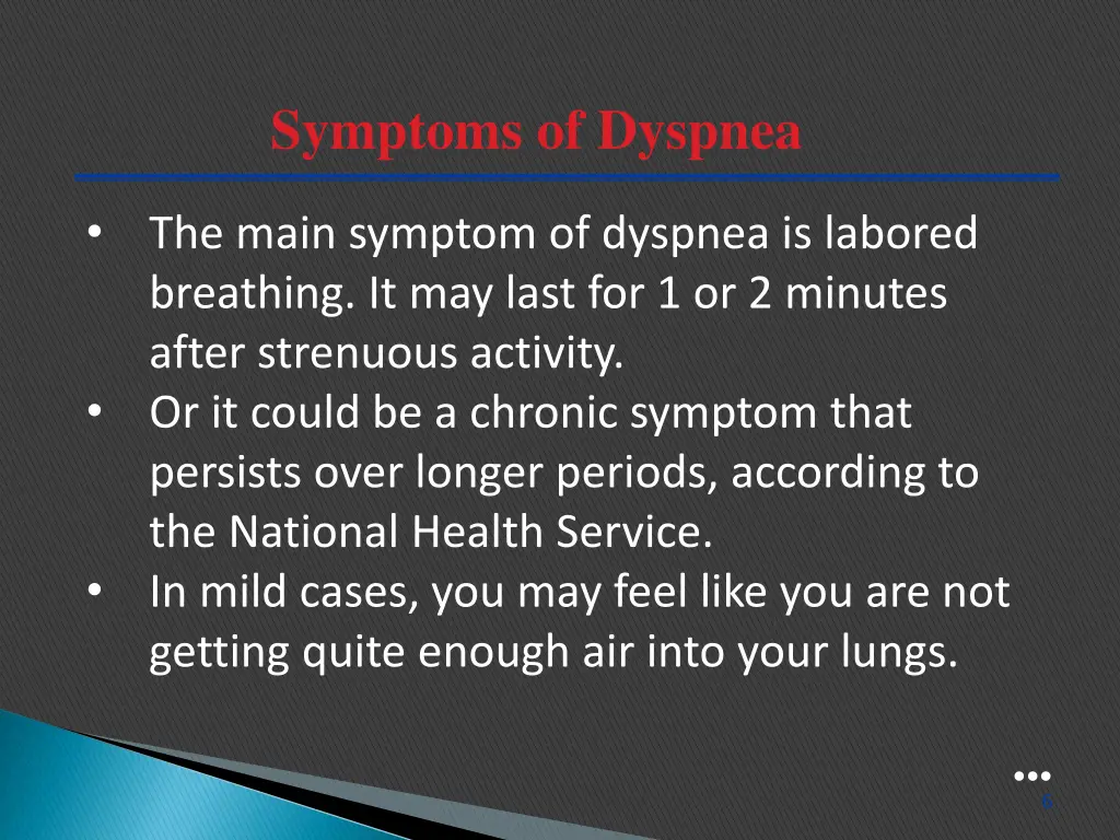 symptoms of dyspnea