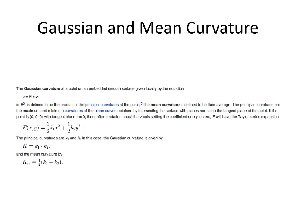 gaussian and mean curvature