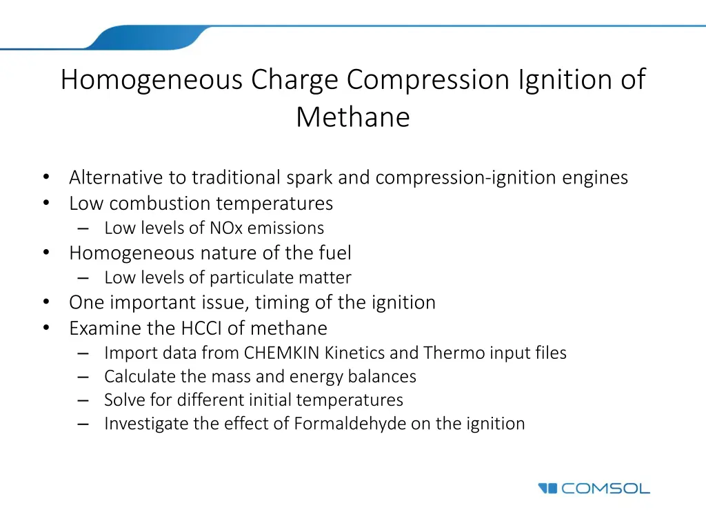 homogeneous charge compression ignition of methane 1