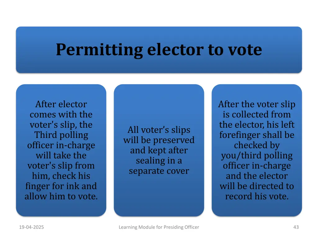 permitting elector to vote