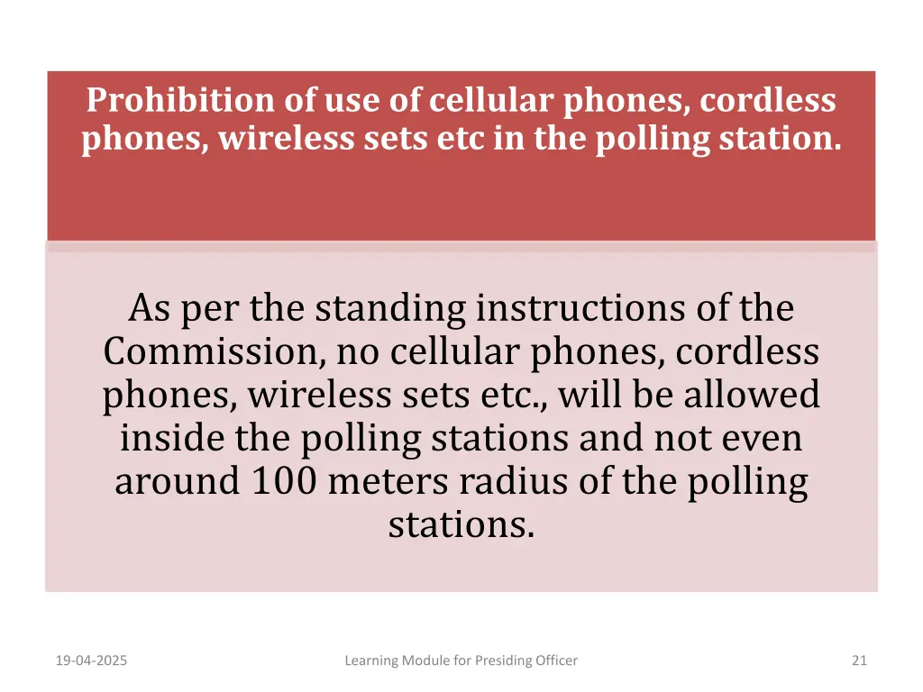 prohibition of use of cellular phones cordless