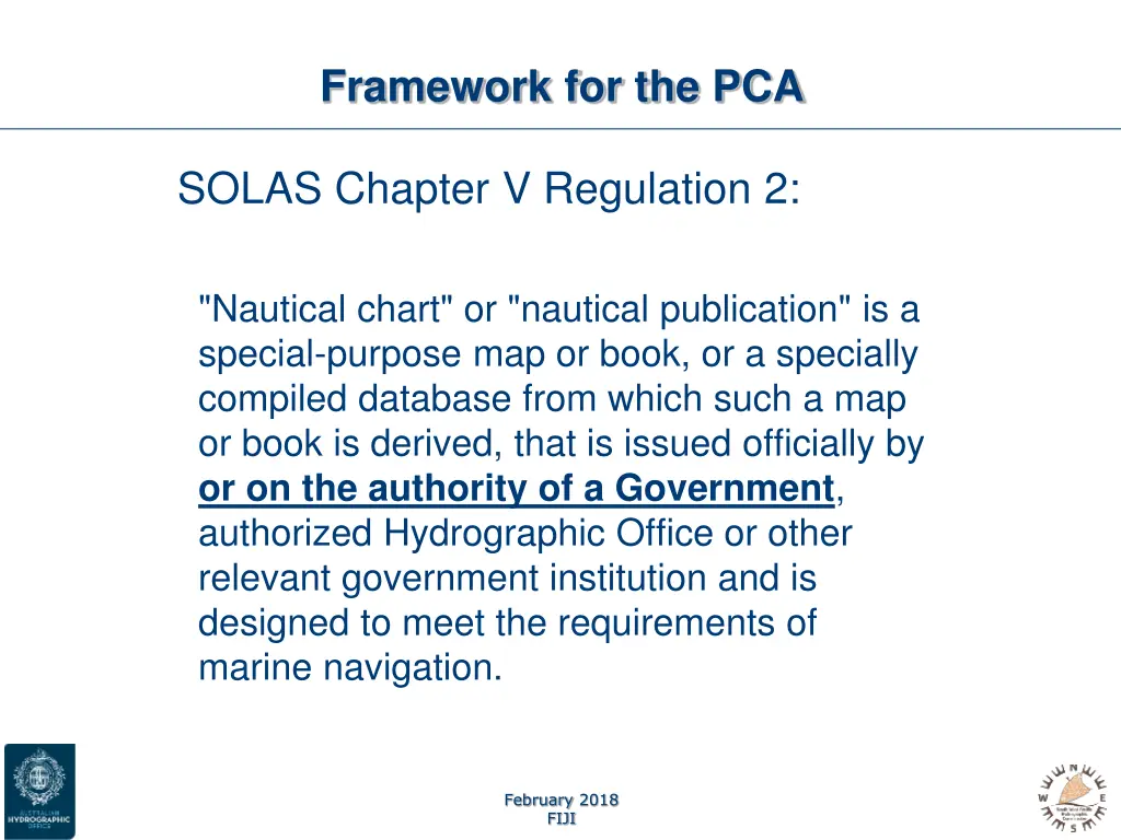 framework for the pca