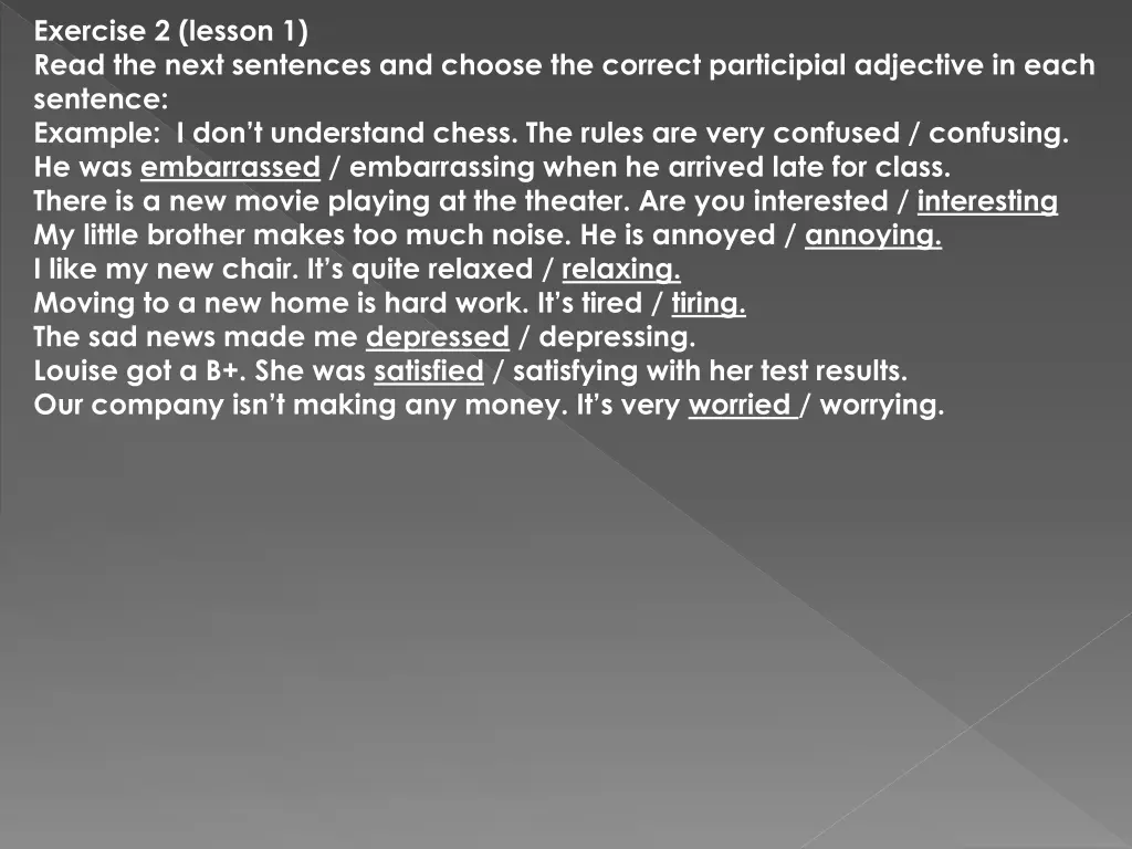 exercise 2 lesson 1 read the next sentences