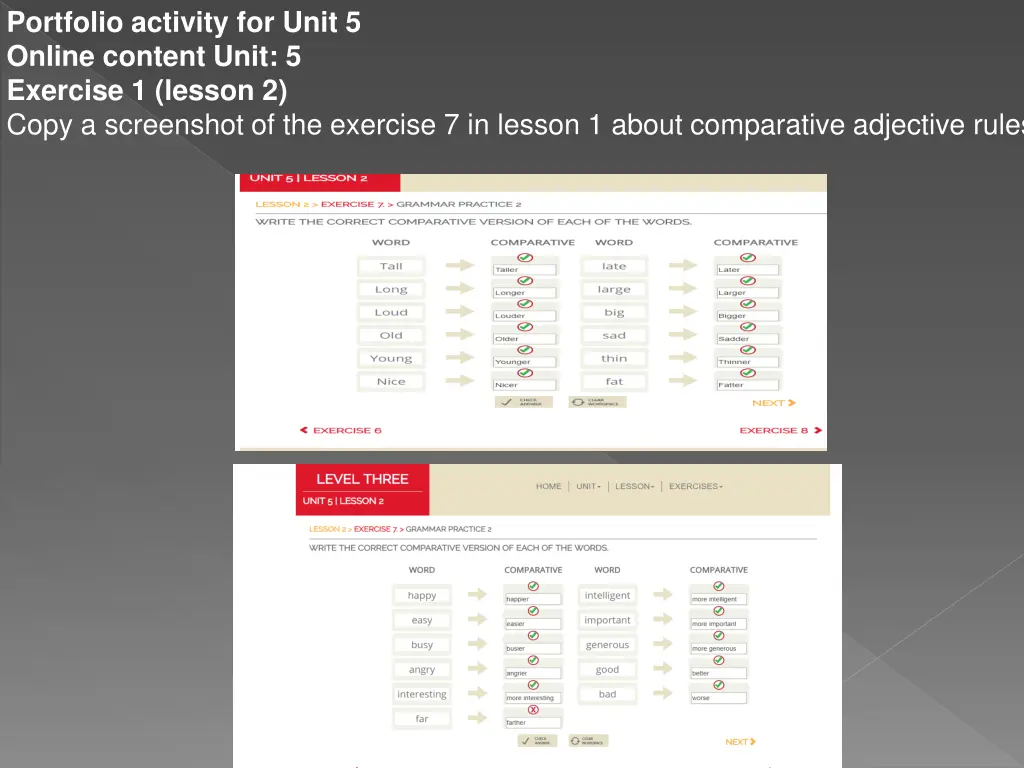 portfolio activity for unit 5 online content unit