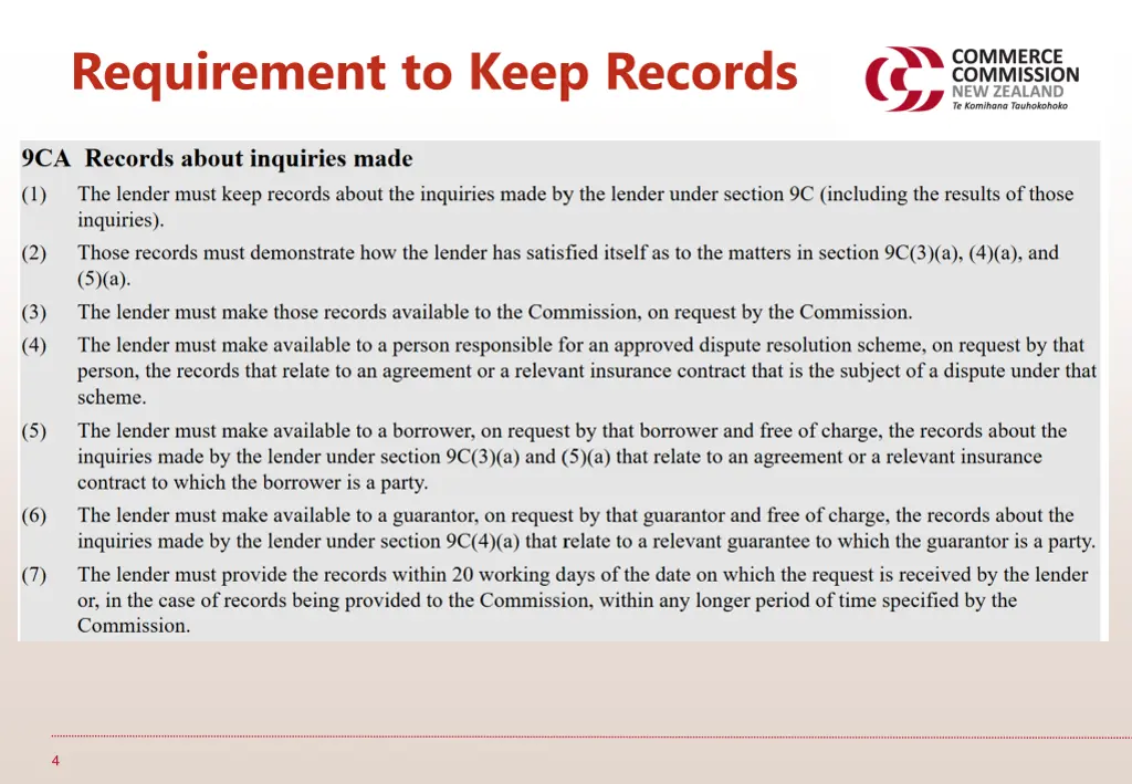 requirement to keep records