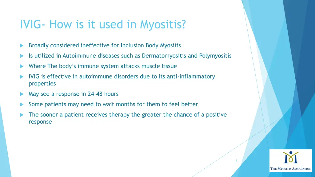 ivig how is it used in myositis