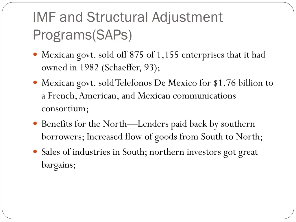 imf and structural adjustment programs saps 1