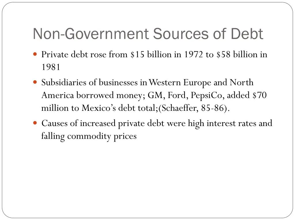 non government sources of debt