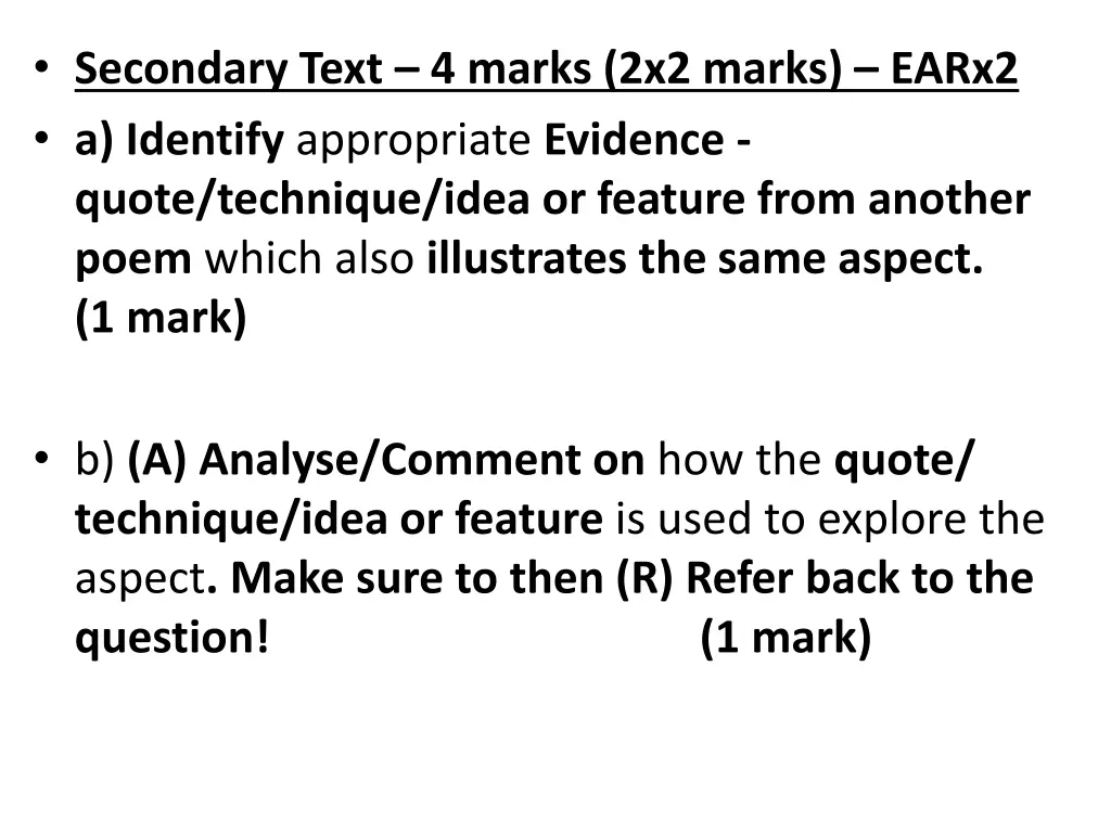 secondary text 4 marks 2x2 marks earx2 a identify