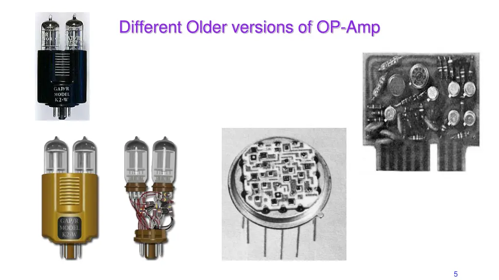different older versions of op amp