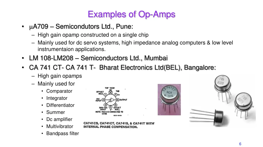 examples of op amps