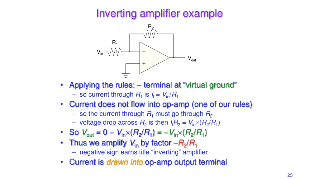 inverting amplifier example