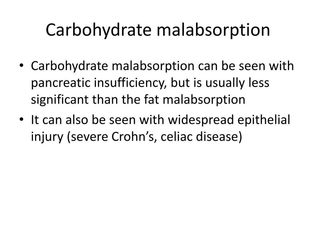 carbohydrate malabsorption 1