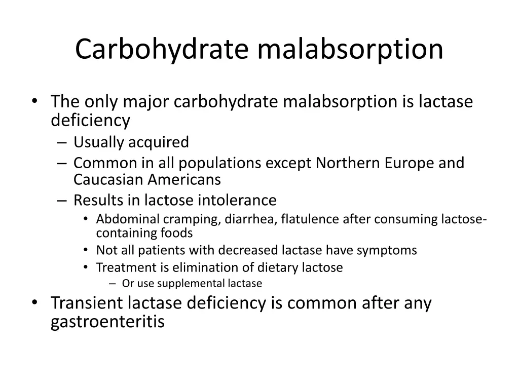 carbohydrate malabsorption 2